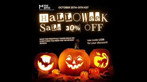 Halloween Sale 30% off Meamoshop Code Lois Save