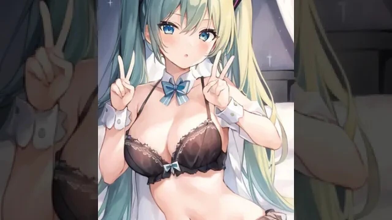 Hatsune Miku, VOCALOID, Boobs-Tilts, Big-Boobs. (初音ミク, ボーカロイド, 乳揺れ, 巨乳)[初音未來, 乳搖, 奶子]