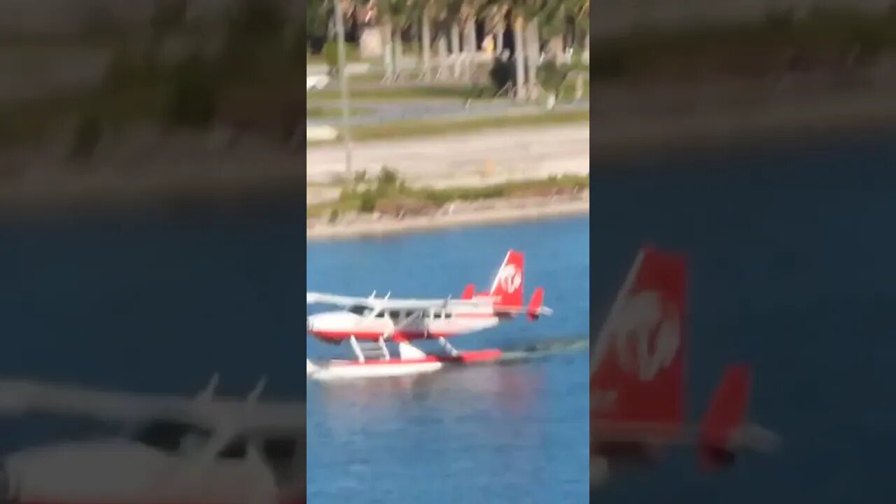 Plane Land on water #plane #airplane #helicopter #landscape #water #waterfall #sea #ocean #beach