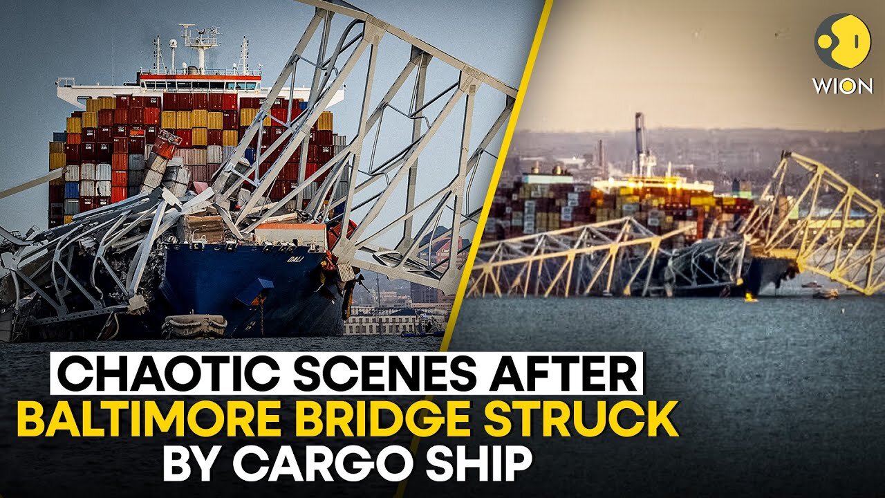 Baltimore Bridge Collapse by a Cargo ship in us