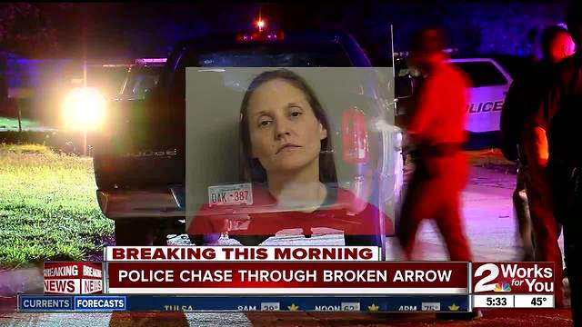 Woman in custody after police chase in Broken Arrow