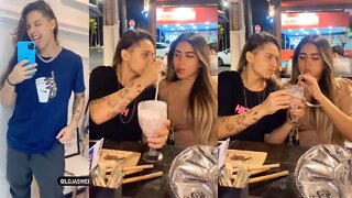 LARISSA LEITE DANDO COMIDA NA BOCA DE RAISSA OLIVEIRA