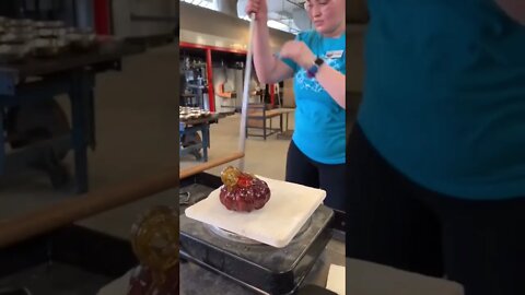 Making a mini pumpkin out of glass