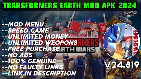 TRANSFORMERS EARTH WARS MOD APK DOWNLOAD| LATEST MOD APK 2024