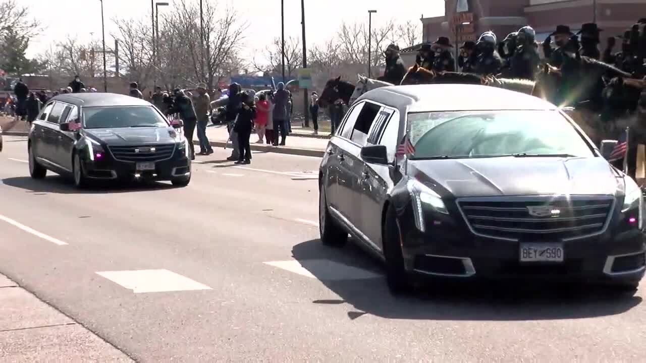 Officer Eric Talley procession arrives at Flatirons Community Church