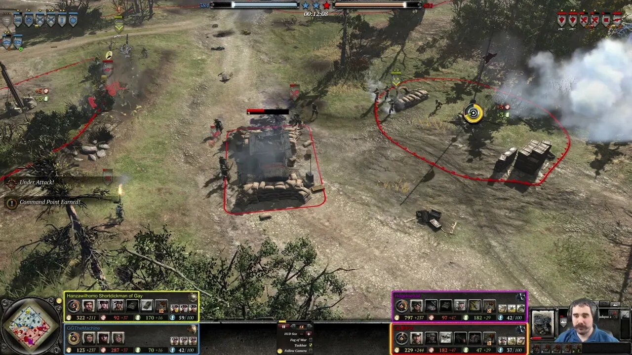 Hanzawilhomo Shortdickman of Gay, GGTheMachine vs Hugetoenail, [Foreign Name] || Company of Heroes 2