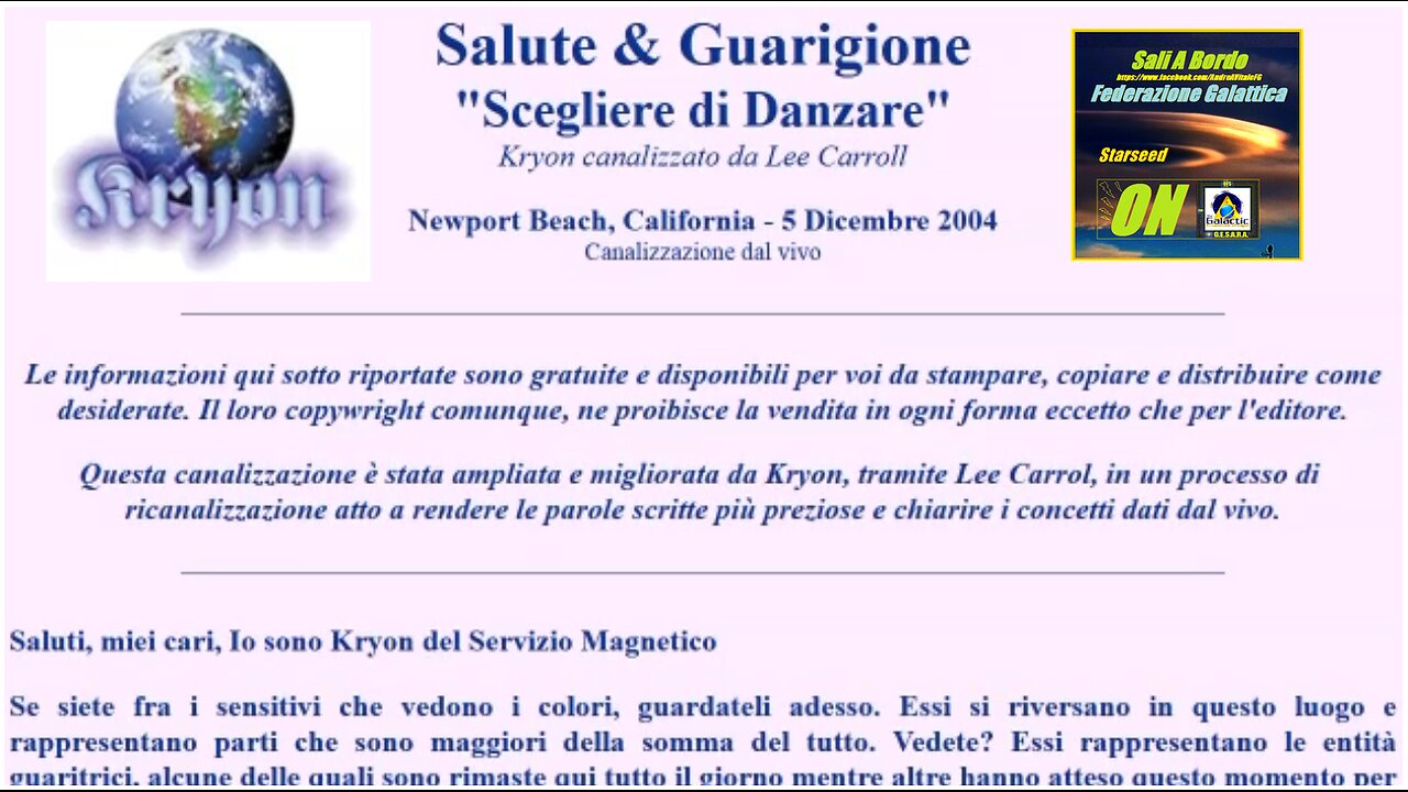 Kryon Salute & Guarigione Scegliere di Danzare