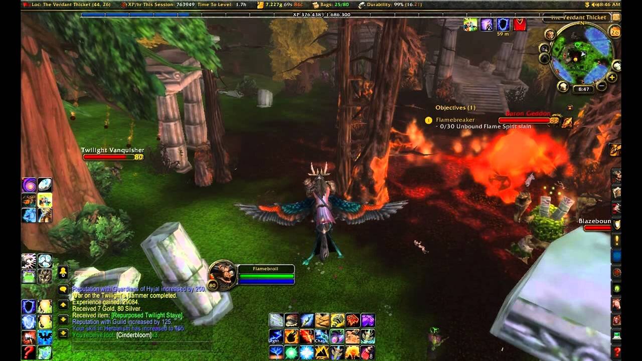 Flamebroil 61 - Mount Hyjal Questing [World of Warcraft] WoW