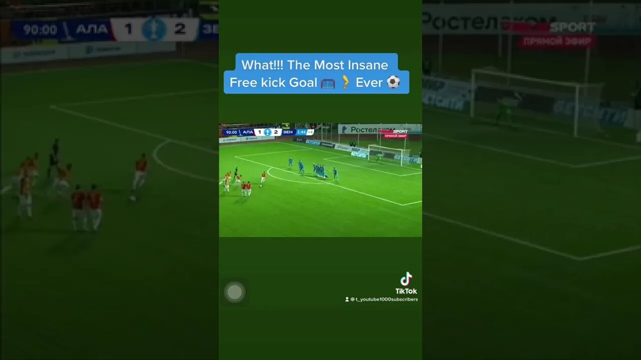 What!!! The Most Insane Free kick Goal 🥅 🦵 Ever ⚽️ #followback💯 #goals #football #sports