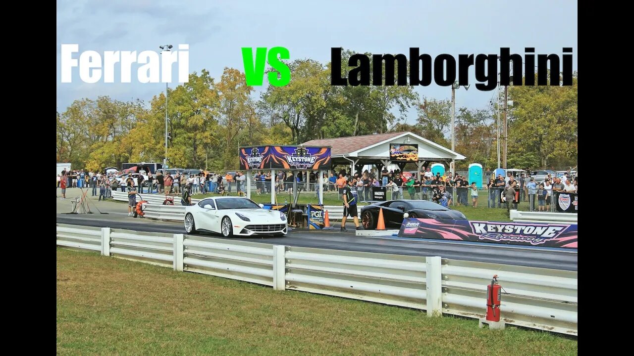 Ferrari F12 VS Lamborghini Aventador Ultimate Drag Race!