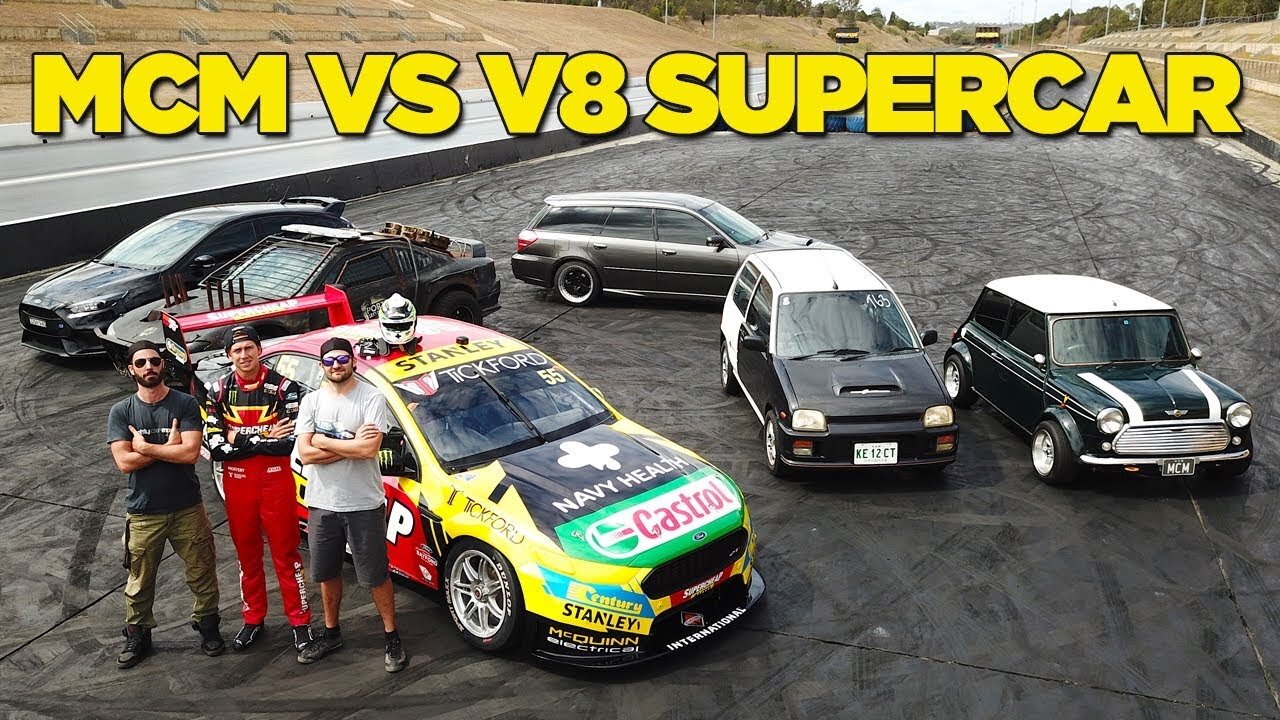 Racing a V8 Supercar (In Our Street Cars!!)