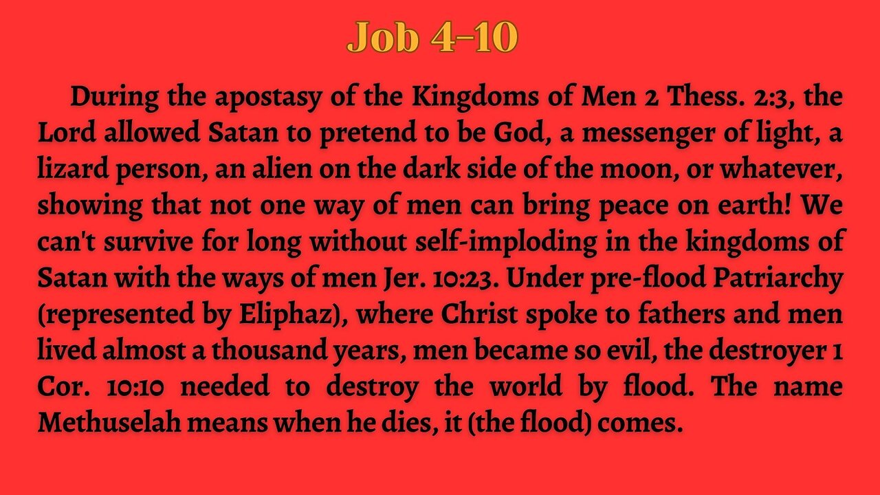 Job 7 (9-10) Satan the 2nd horseman is stealing our peace, health, prosperity, & sanity Rev. 6:4