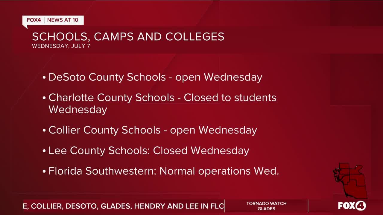 Openings and closures planned for tomorrow