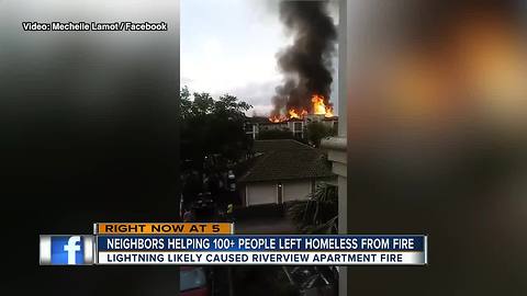 Lightning strike causes Riverview apartment fire