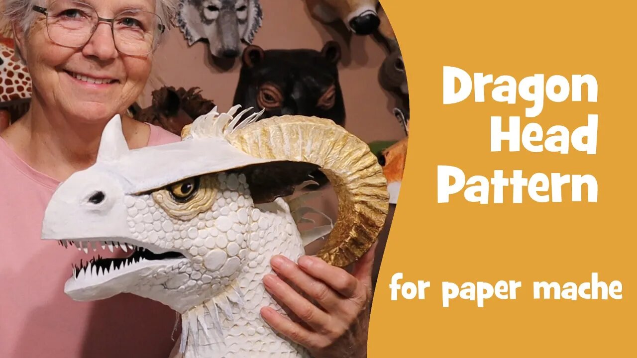 Dragon Head Pattern for Paper Mache