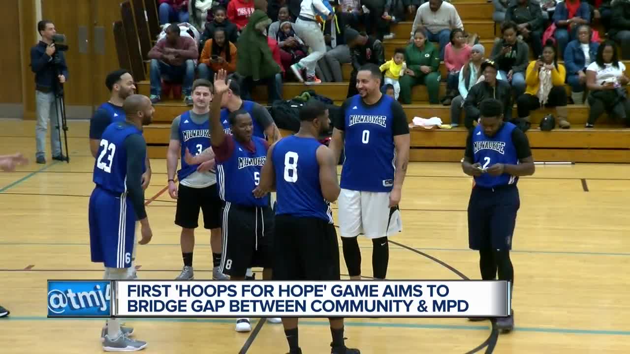 Hoops for Hope: Officers play pick up game with church