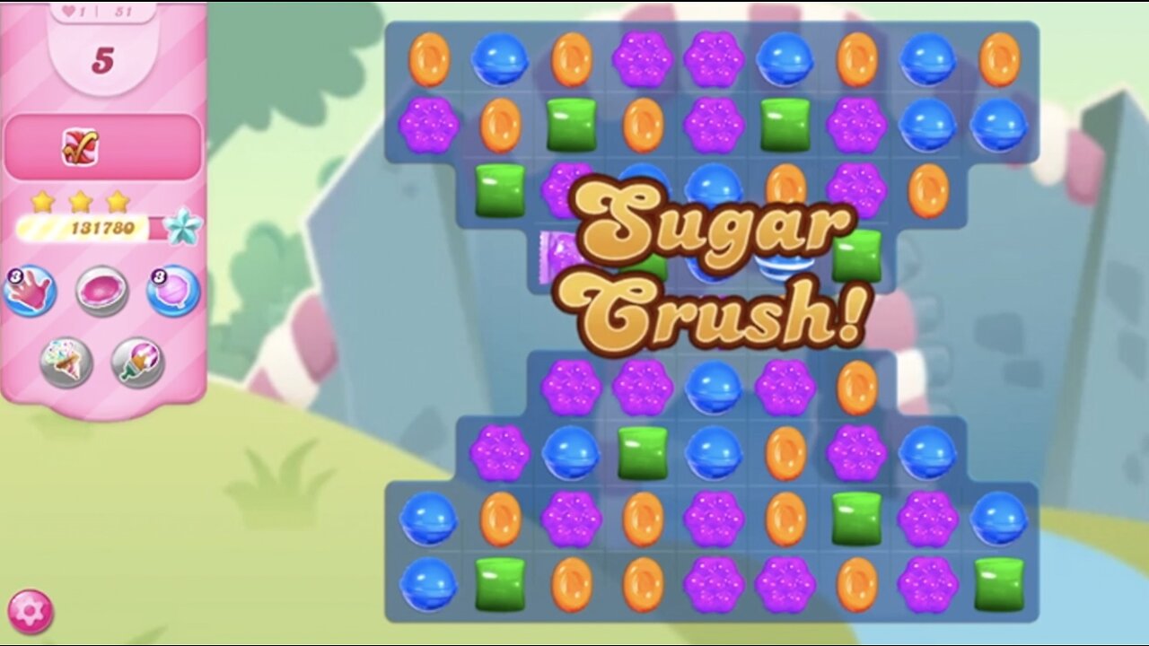 Candy Crush Saga | Level 51 | NO BOOSTERS | 3 STARS | PASSED ON FIRST TRY! | 180120 🦄