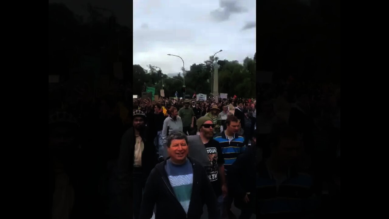 AUSTRALIA - Huge Protest March In Adelaide Against Mandates