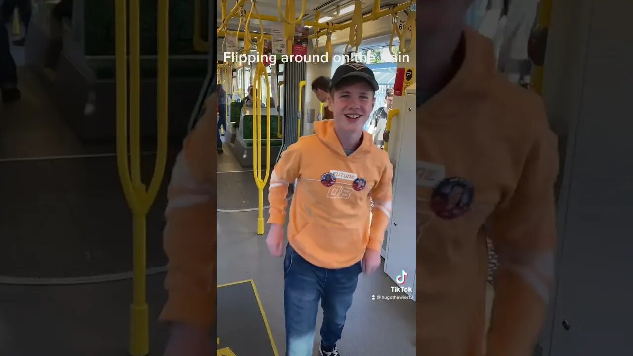 Flipping around on the train