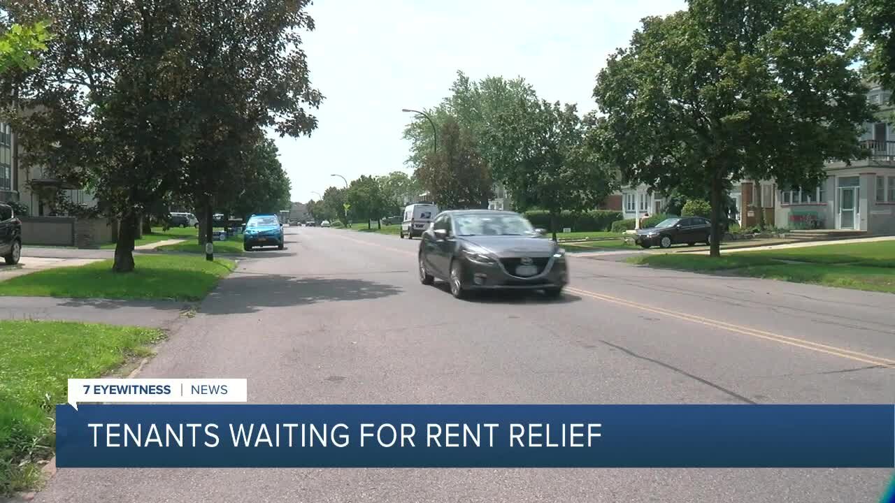 What is holding up release of rent relief in NYS?