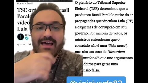 SURREAL! TSE censura Brasil Paralelo por vídeo citando escândalos verdadeiros de corrupção do PT.