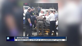 2 stabbed at Brighton laundromat, woman arrested