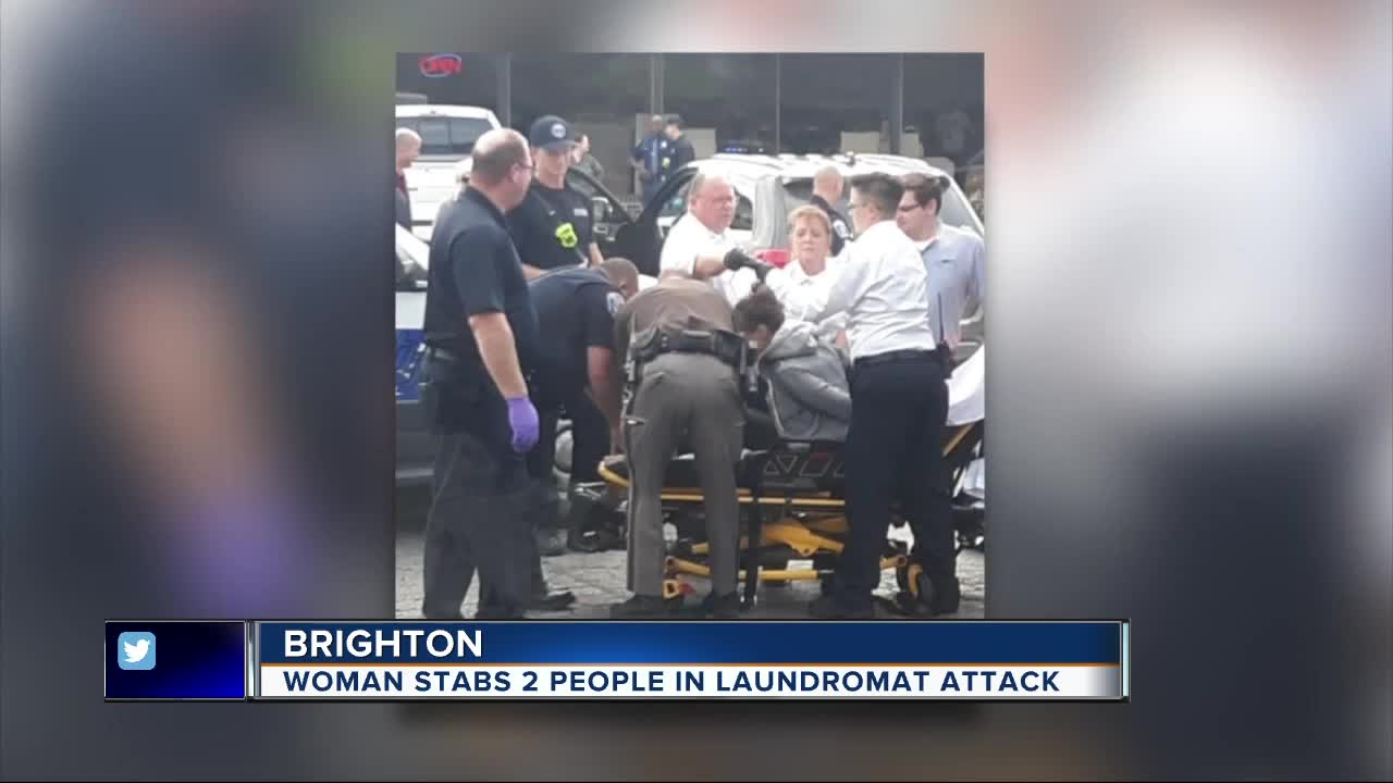 2 stabbed at Brighton laundromat, woman arrested