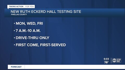 New COVID-19 testing location now open at Ruth Eckerd Hall in Clearwater