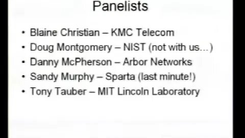 Panel BGP Security Requirements An Overview of Current Work in the IETF