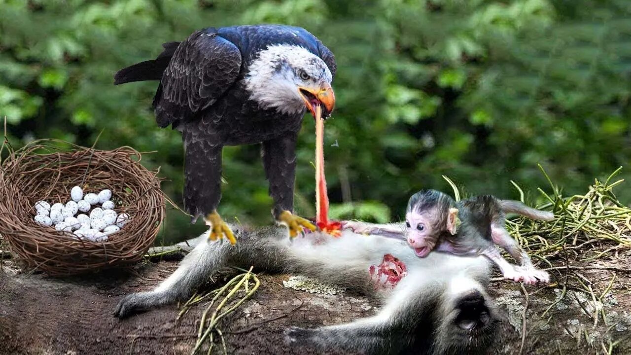 Painful punishment! The Baby Monkey Foolishly Stole The Eagle's Egg And The Ending Was Painful