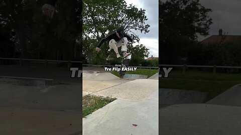 How to Easily Master the Tre flip 🤌🏻 #howtoskateboard #danwebz #howtotreflip
