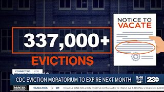 CDC eviction moratorium set to expire next month