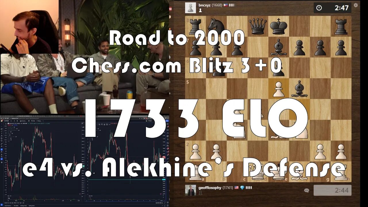 Road to 2000 #165 - 1741 ELO - Chess.com Blitz 3+0 - e4 vs. Alekhine's Defense