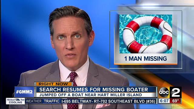 Authorities search for man who dove off boat in Maryland