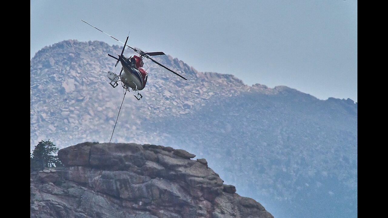 Fire Copter Working Dome Rock Fire