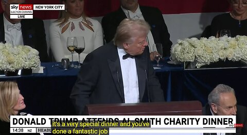 Trump makes top Democrats laugh during charity dinner roast