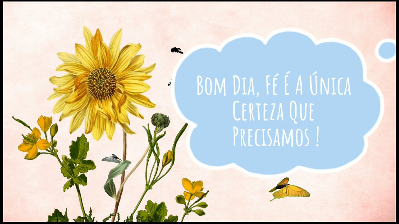 Bom Dia, Fé É A Única Certeza Que Precisamos!