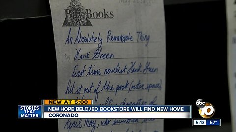 New hope beloved Coronado bookstore will find new home