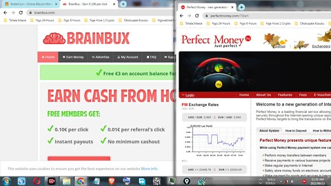 Earn Bitcoin Money Viewing Paid To Click Adverts At Brainbux And Instant Withdraw At Perfect Money