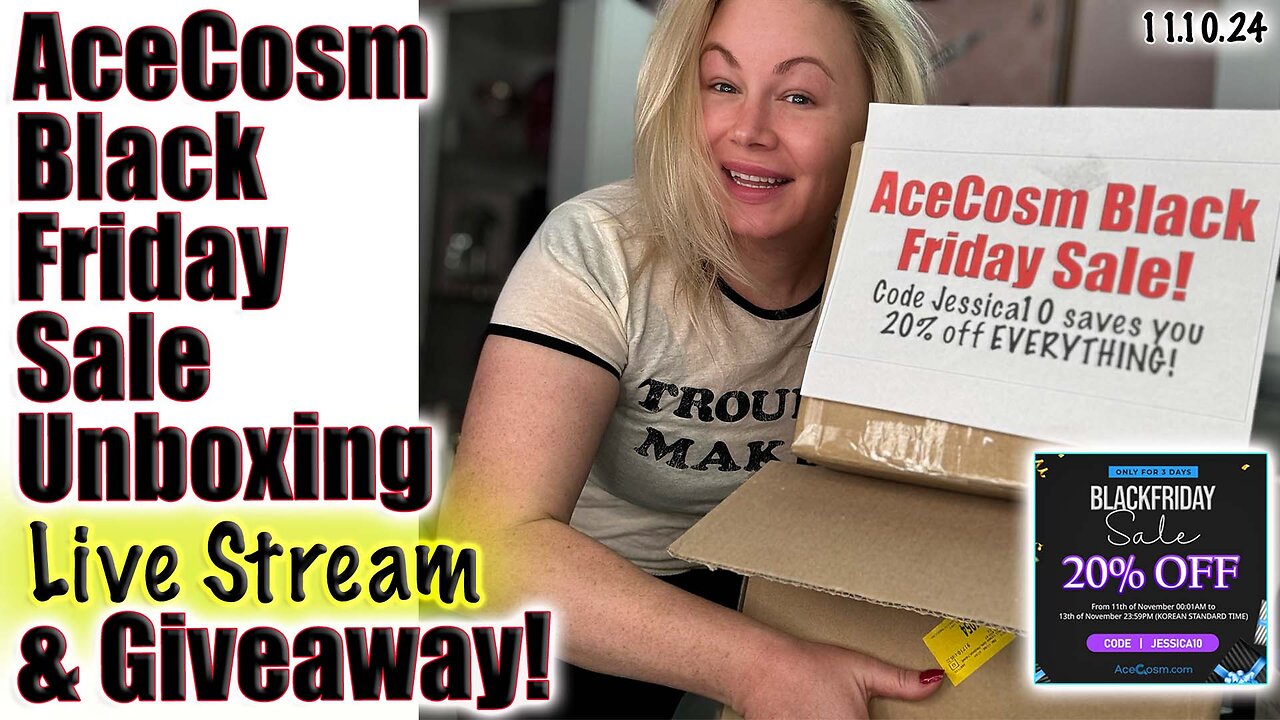 Live AceCosm Black Friday Sale Unboxing! Code Jessica10 saves you 20% Off during the sale