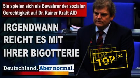 Sie spielen sich als Bewahrer der sozialen Gerechtigkeit auf Dr. Rainer Kraft AfD