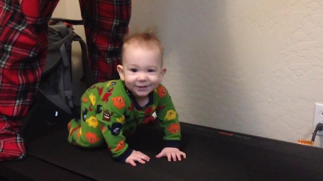 "Baby Boy Crawls on Treadmill"