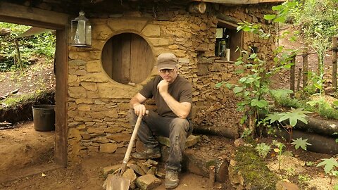 After 90 Days Solo Survival Off grid living to build a Stone Shelter - The result & reality works