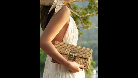 Vacation Straw Clutch Bag for women, Activity: Daily, Vacation, Bag Type Straw
