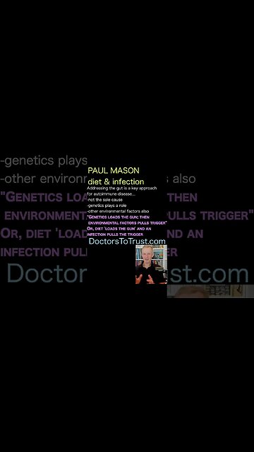 Paul Mason. diet 'loads the gun' and an infection pulls the trigger