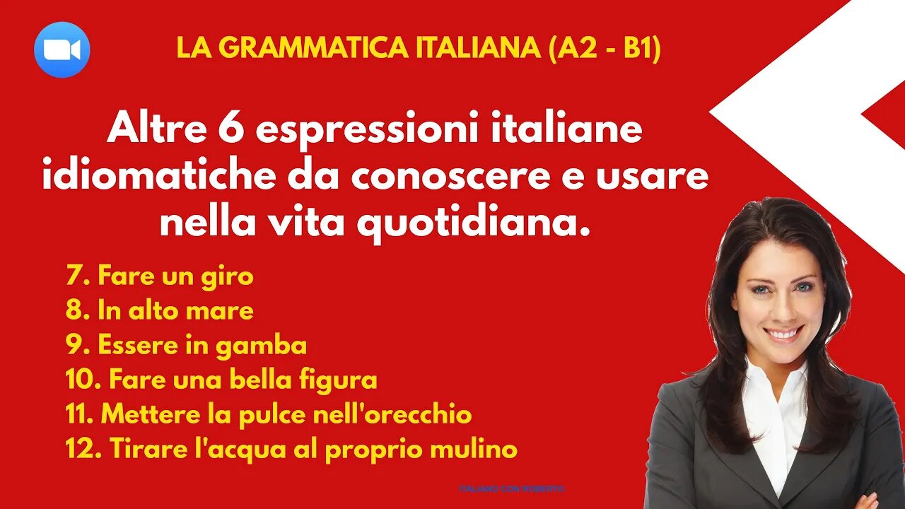 "Fare un giro" e "In alto mare" espressioni idiomatiche italiane molto popolari.