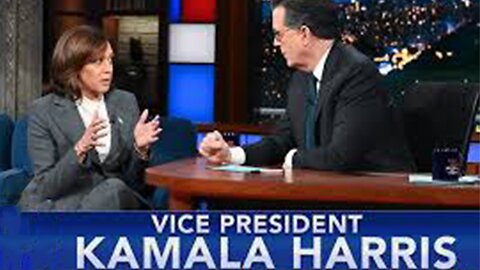 The lap of luxury: Kamala Harris airs out a lager with Stephen Colbert