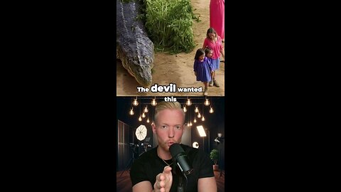 God saved her from a crocodile...😱🐊#shorts #God #crocodile #devil