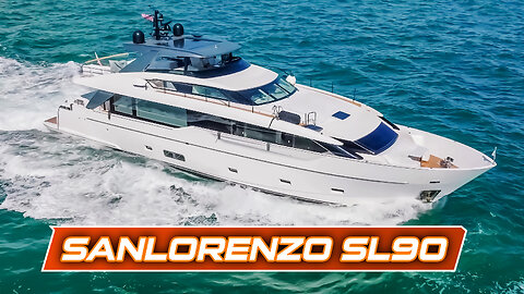 Sanlorenzo SL90 "NOTYNOG" pulling out of Fort Lauderdale