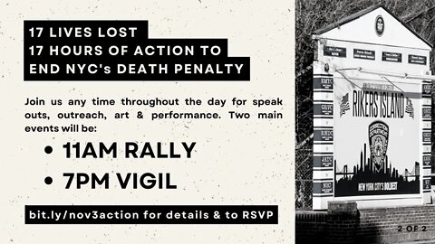 The @NYCAIC Night Vigil Outside City Hall 11/3/22 #closerikers @FreedomAgendaNY @VOCALNewYork